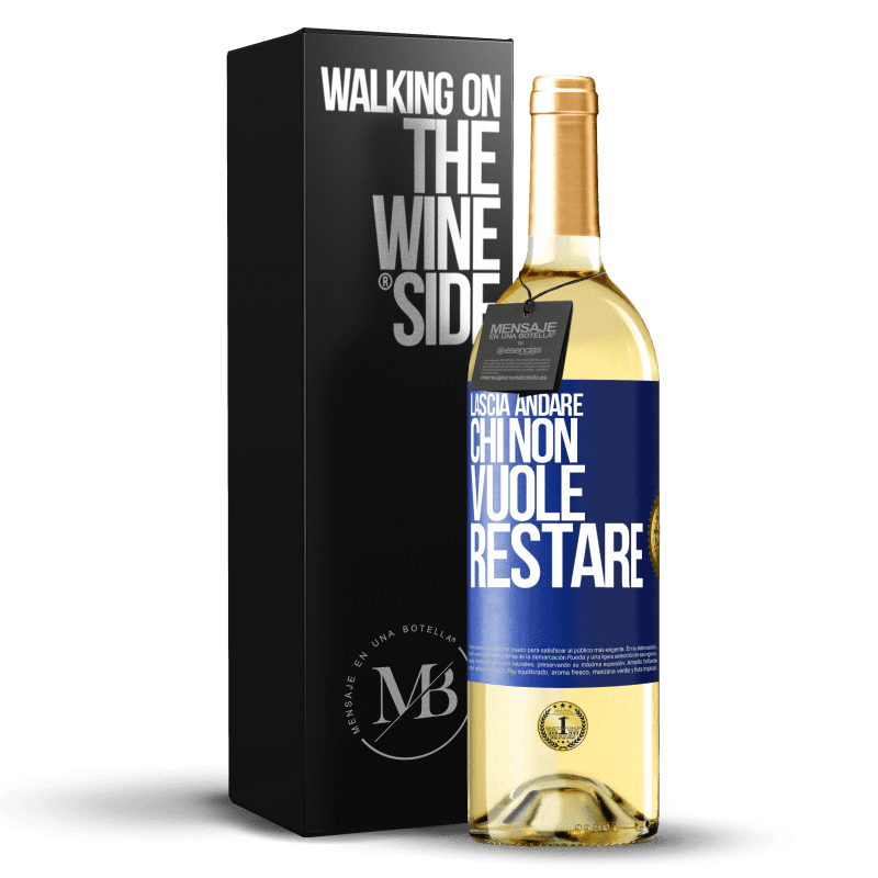 29,95 € Spedizione Gratuita | Vino bianco Edizione WHITE Lascia andare chi non vuole restare Etichetta Blu. Etichetta personalizzabile Vino giovane Raccogliere 2024 Verdejo