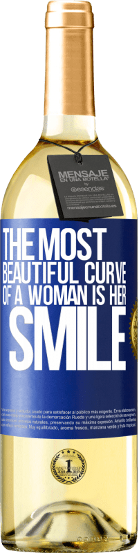 29,95 € | White Wine WHITE Edition The most beautiful curve of a woman is her smile Blue Label. Customizable label Young wine Harvest 2024 Verdejo