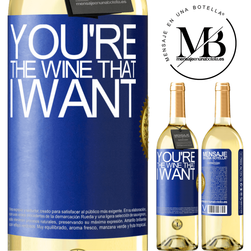 29,95 € 免费送货 | 白葡萄酒 WHITE版 You're the wine that I want 蓝色标签. 可自定义的标签 青年酒 收成 2024 Verdejo