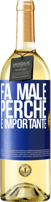 29,95 € Spedizione Gratuita | Vino bianco Edizione WHITE Fa male perché è importante Etichetta Blu. Etichetta personalizzabile Vino giovane Raccogliere 2024 Verdejo