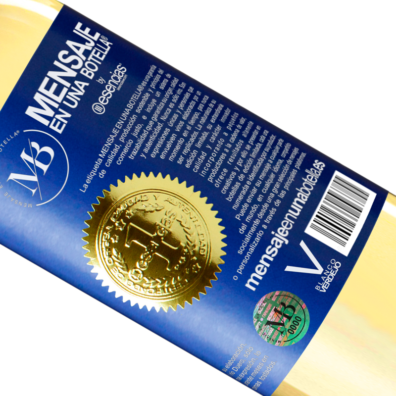 29,95 € Envío gratis | Vino Blanco Edición WHITE Tu ropa me da miedo. ¡ Quítatela! Etiqueta Azul. Etiqueta personalizable Vino joven Cosecha 2022  Verdejo