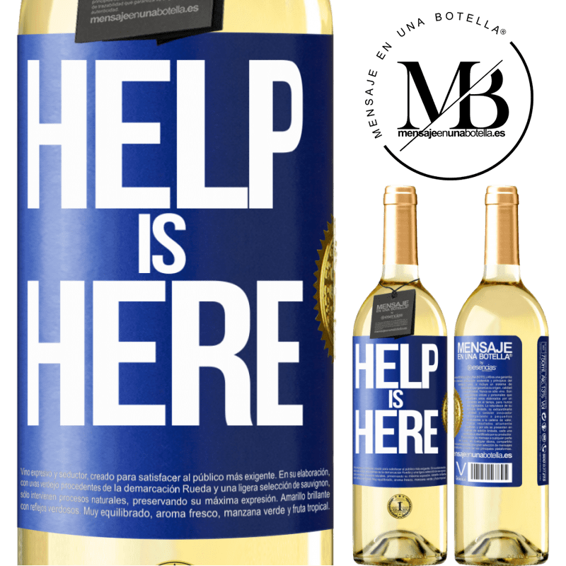 29,95 € Free Shipping | White Wine WHITE Edition Help is Here Blue Label. Customizable label Young wine Harvest 2022 Verdejo