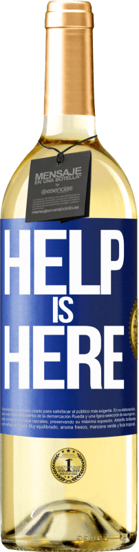 29,95 € Envío gratis | Vino Blanco Edición WHITE Help is Here Etiqueta Azul. Etiqueta personalizable Vino joven Cosecha 2023 Verdejo