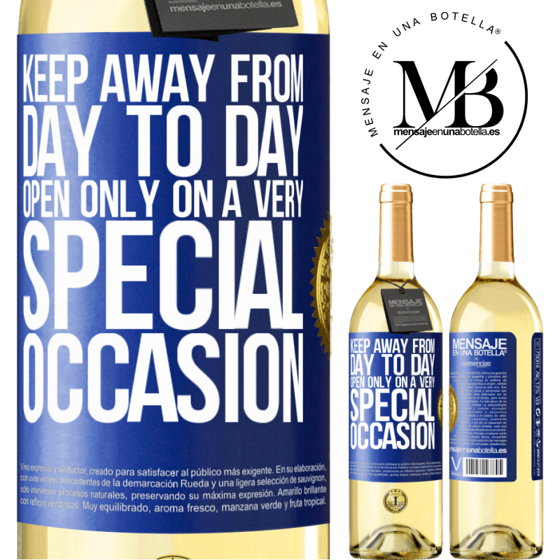 29,95 € Free Shipping | White Wine WHITE Edition Keep away from day to day. Open only on a very special occasion Blue Label. Customizable label Young wine Harvest 2024 Verdejo