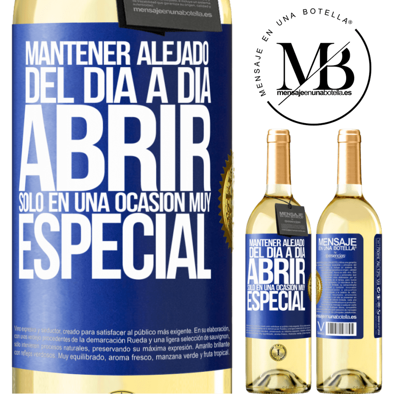 29,95 € Envío gratis | Vino Blanco Edición WHITE Mantener alejado del día a día. Abrir sólo en una ocasión muy especial Etiqueta Azul. Etiqueta personalizable Vino joven Cosecha 2024 Verdejo