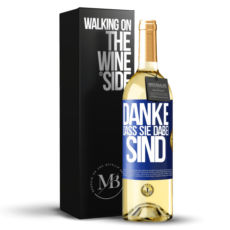 29,95 € Kostenloser Versand | Weißwein WHITE Ausgabe Danke, dass Sie dabei sind Blaue Markierung. Anpassbares Etikett Junger Wein Ernte 2024 Verdejo