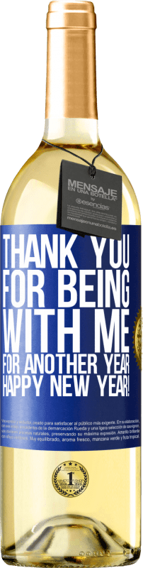29,95 € 免费送货 | 白葡萄酒 WHITE版 感谢您与我再呆一年。新年快乐！ 蓝色标签. 可自定义的标签 青年酒 收成 2023 Verdejo