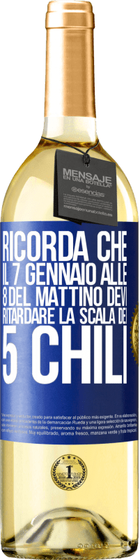 29,95 € | Vino bianco Edizione WHITE Ricorda che il 7 gennaio alle 8 del mattino devi ritardare la scala dei 5 chili Etichetta Blu. Etichetta personalizzabile Vino giovane Raccogliere 2025 Verdejo