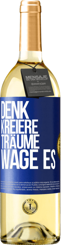 29,95 € | Weißwein WHITE Ausgabe Denk. Kreiere. Träume. Wage es Blaue Markierung. Anpassbares Etikett Junger Wein Ernte 2024 Verdejo