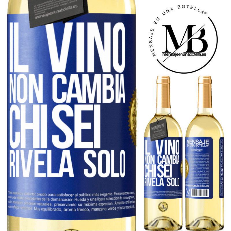 29,95 € Spedizione Gratuita | Vino bianco Edizione WHITE Il vino non cambia chi sei. Rivela solo Etichetta Blu. Etichetta personalizzabile Vino giovane Raccogliere 2023 Verdejo