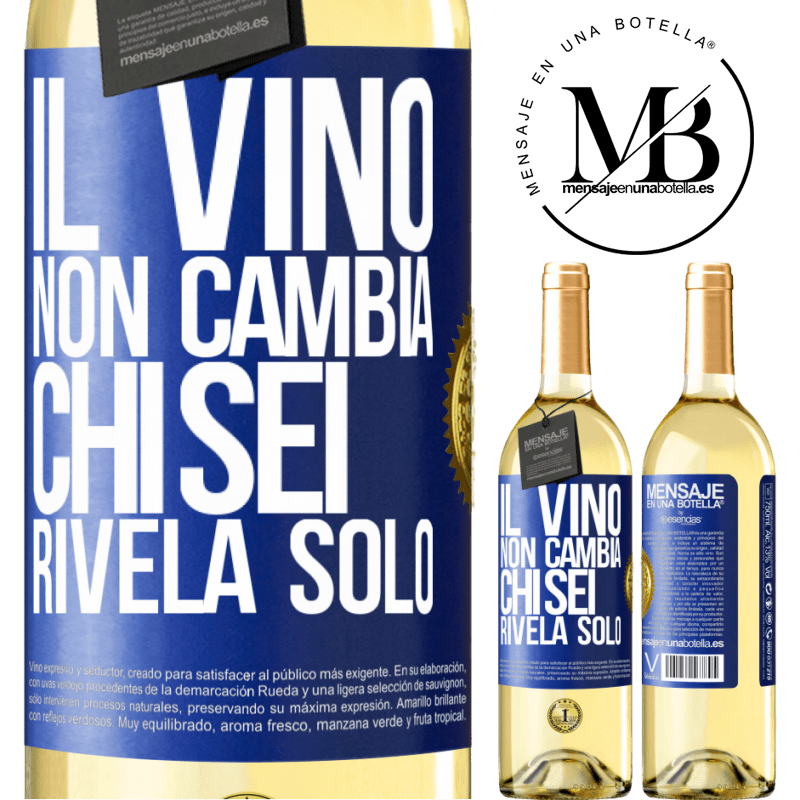 29,95 € Spedizione Gratuita | Vino bianco Edizione WHITE Il vino non cambia chi sei. Rivela solo Etichetta Blu. Etichetta personalizzabile Vino giovane Raccogliere 2025 Verdejo