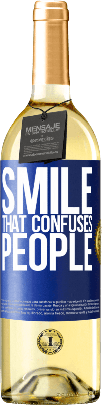29,95 € Free Shipping | White Wine WHITE Edition Smile, that confuses people Blue Label. Customizable label Young wine Harvest 2025 Verdejo