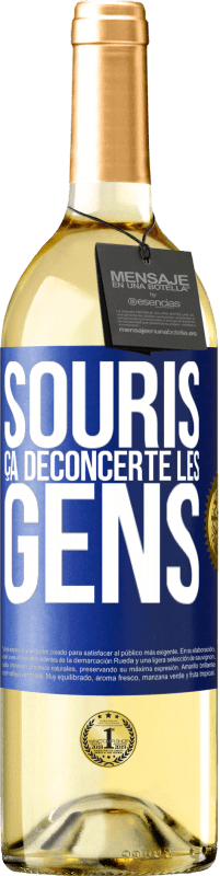 29,95 € Envoi gratuit | Vin blanc Édition WHITE Souris, ça déconcerte les gens Étiquette Bleue. Étiquette personnalisable Vin jeune Récolte 2025 Verdejo