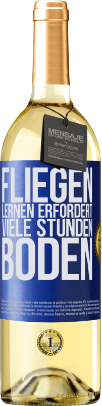 29,95 € | Weißwein WHITE Ausgabe Fliegen lernen erfordert viele Stunden Boden Blaue Markierung. Anpassbares Etikett Junger Wein Ernte 2023 Verdejo