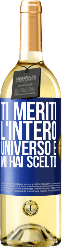 29,95 € | Vino bianco Edizione WHITE Ti meriti l'intero universo e mi hai scelto Etichetta Blu. Etichetta personalizzabile Vino giovane Raccogliere 2024 Verdejo