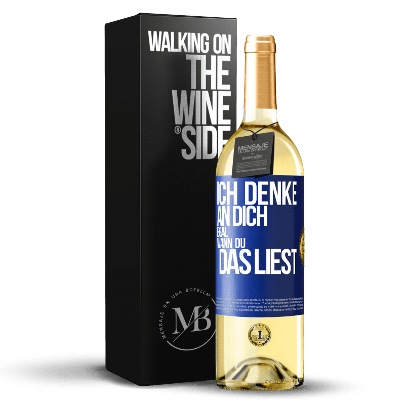 29,95 € Kostenloser Versand | Weißwein WHITE Ausgabe Ich denke an dich. Egal, wann du das liest Blaue Markierung. Anpassbares Etikett Junger Wein Ernte 2024 Verdejo