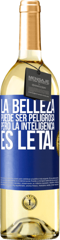 29,95 € | Vino Blanco Edición WHITE La belleza puede ser peligrosa, pero la inteligencia es letal Etiqueta Azul. Etiqueta personalizable Vino joven Cosecha 2023 Verdejo