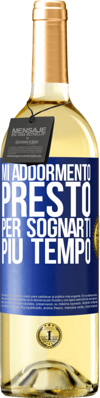 29,95 € | Vino bianco Edizione WHITE Mi addormento presto per sognarti più tempo Etichetta Blu. Etichetta personalizzabile Vino giovane Raccogliere 2025 Verdejo