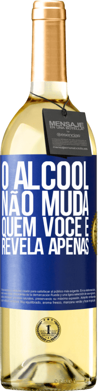 29,95 € Envio grátis | Vinho branco Edição WHITE O álcool não muda quem você é. Revela apenas Etiqueta Azul. Etiqueta personalizável Vinho jovem Colheita 2025 Verdejo