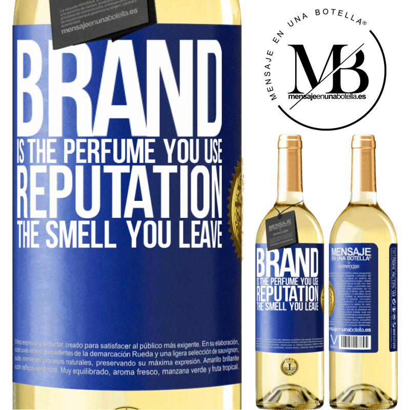 29,95 € Free Shipping | White Wine WHITE Edition Brand is the perfume you use. Reputation, the smell you leave Blue Label. Customizable label Young wine Harvest 2025 Verdejo