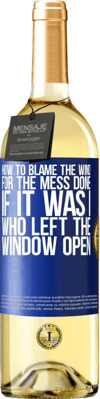 «Как обвинить ветер в беспорядке, если я оставил окно открытым?» Издание WHITE