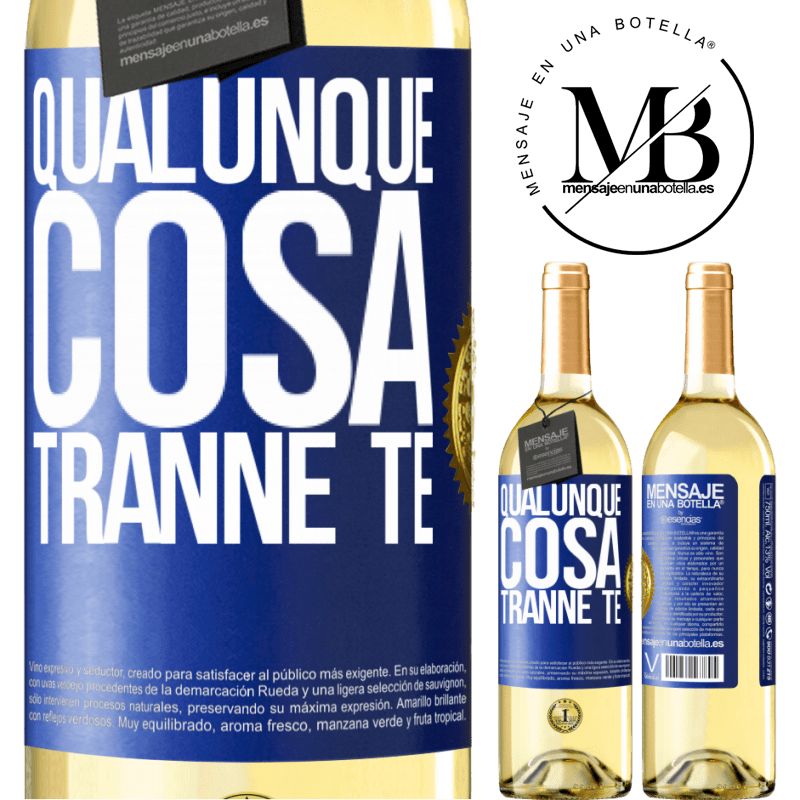 29,95 € Spedizione Gratuita | Vino bianco Edizione WHITE Qualunque cosa tranne te Etichetta Blu. Etichetta personalizzabile Vino giovane Raccogliere 2024 Verdejo