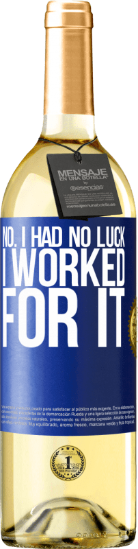 «No. I had no luck, I worked for it» WHITE Edition
