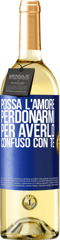 29,95 € | Vino bianco Edizione WHITE Possa l'amore perdonarmi per averlo confuso con te Etichetta Blu. Etichetta personalizzabile Vino giovane Raccogliere 2024 Verdejo