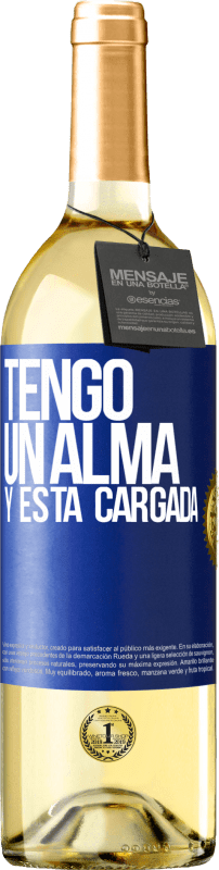 29,95 € 免费送货 | 白葡萄酒 WHITE版 Tengo un alma y está cargada 蓝色标签. 可自定义的标签 青年酒 收成 2025 Verdejo