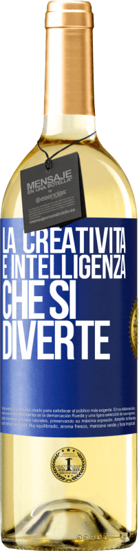 29,95 € | Vino bianco Edizione WHITE La creatività è intelligenza che si diverte Etichetta Blu. Etichetta personalizzabile Vino giovane Raccogliere 2024 Verdejo