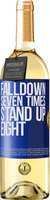 29,95 € | Weißwein WHITE Ausgabe Falldown seven times. Stand up eight Blaue Markierung. Anpassbares Etikett Junger Wein Ernte 2024 Verdejo