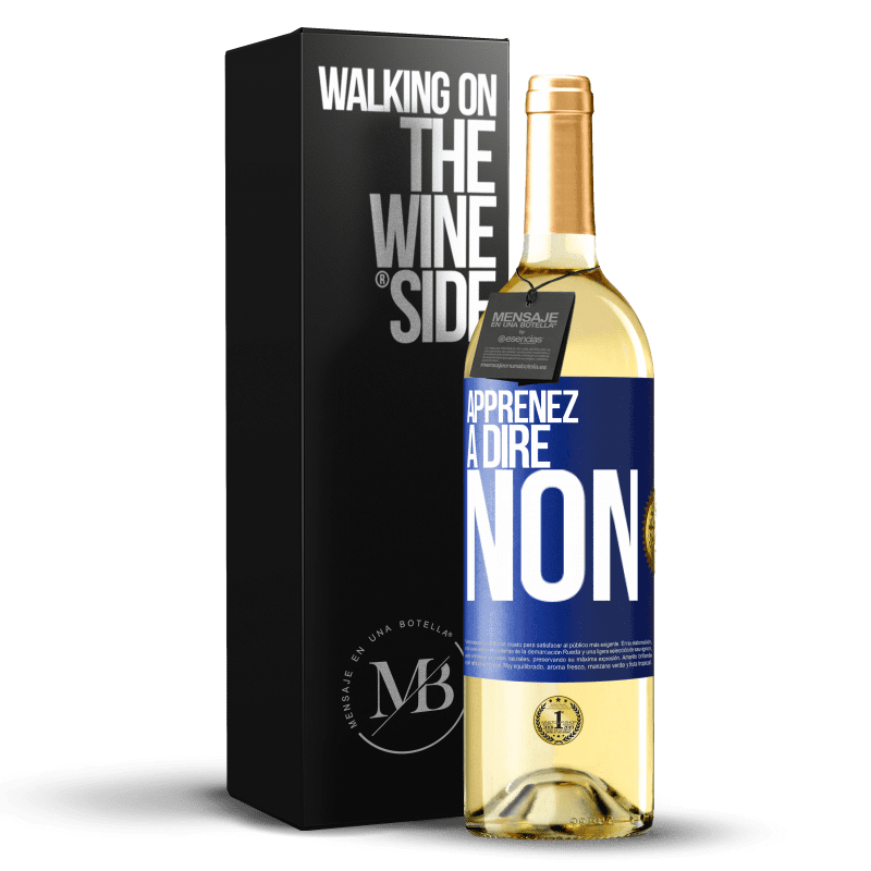 29,95 € Envoi gratuit | Vin blanc Édition WHITE Apprenez à dire non Étiquette Bleue. Étiquette personnalisable Vin jeune Récolte 2024 Verdejo