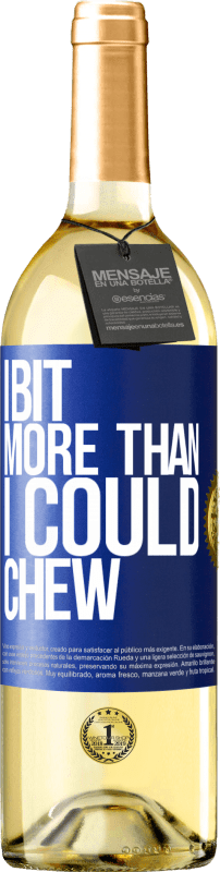 29,95 € Бесплатная доставка | Белое вино Издание WHITE Я немного больше, чем я мог жевать Синяя метка. Настраиваемая этикетка Молодое вино Урожай 2023 Verdejo