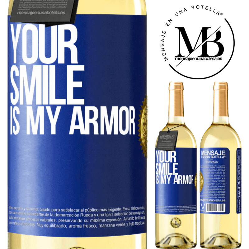 29,95 € Free Shipping | White Wine WHITE Edition Your smile is my armor Blue Label. Customizable label Young wine Harvest 2024 Verdejo