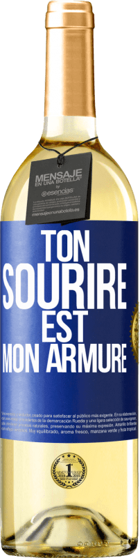 29,95 € | Vin blanc Édition WHITE Ton sourire est mon armure Étiquette Bleue. Étiquette personnalisable Vin jeune Récolte 2024 Verdejo