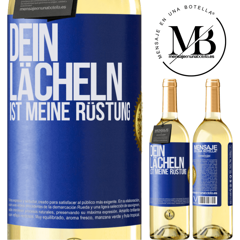 29,95 € Kostenloser Versand | Weißwein WHITE Ausgabe Dein Lächeln ist meine Rüstung Blaue Markierung. Anpassbares Etikett Junger Wein Ernte 2024 Verdejo