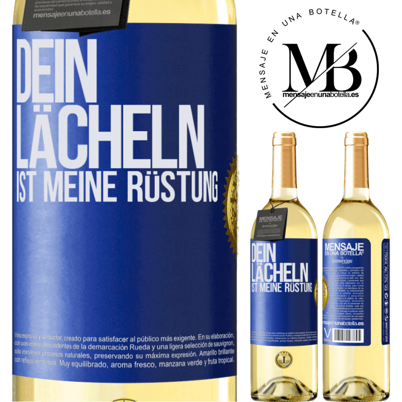 29,95 € Kostenloser Versand | Weißwein WHITE Ausgabe Dein Lächeln ist meine Rüstung Blaue Markierung. Anpassbares Etikett Junger Wein Ernte 2025 Verdejo