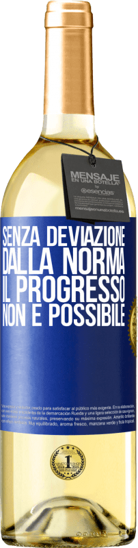 29,95 € | Vino bianco Edizione WHITE Senza deviazione dalla norma, il progresso non è possibile Etichetta Blu. Etichetta personalizzabile Vino giovane Raccogliere 2024 Verdejo