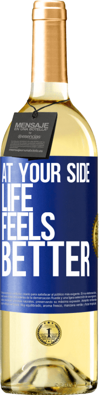 29,95 € | White Wine WHITE Edition At your side life feels better Blue Label. Customizable label Young wine Harvest 2025 Verdejo