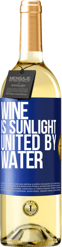 29,95 € | Белое вино Издание WHITE Вино - это солнечный свет, объединенный водой Синяя метка. Настраиваемая этикетка Молодое вино Урожай 2023 Verdejo