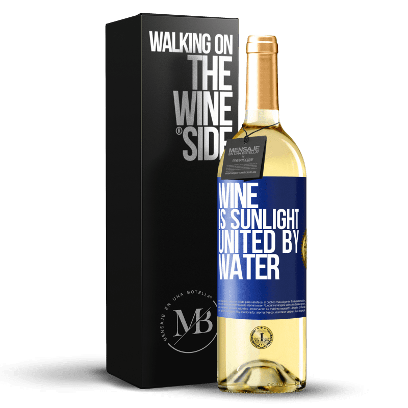 29,95 € Free Shipping | White Wine WHITE Edition Wine is sunlight, united by water Blue Label. Customizable label Young wine Harvest 2024 Verdejo