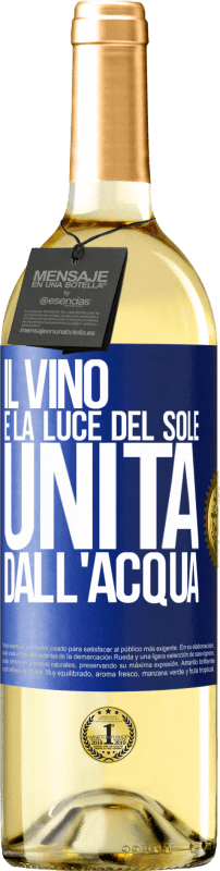 29,95 € | Vino bianco Edizione WHITE Il vino è la luce del sole, unita dall'acqua Etichetta Blu. Etichetta personalizzabile Vino giovane Raccogliere 2024 Verdejo