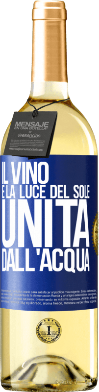 29,95 € | Vino bianco Edizione WHITE Il vino è la luce del sole, unita dall'acqua Etichetta Blu. Etichetta personalizzabile Vino giovane Raccogliere 2025 Verdejo