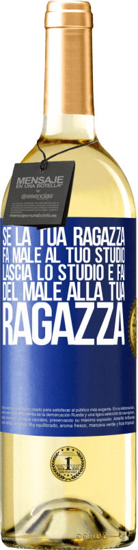 29,95 € | Vino bianco Edizione WHITE Se la tua ragazza fa male al tuo studio, lascia lo studio e fai del male alla tua ragazza Etichetta Blu. Etichetta personalizzabile Vino giovane Raccogliere 2024 Verdejo