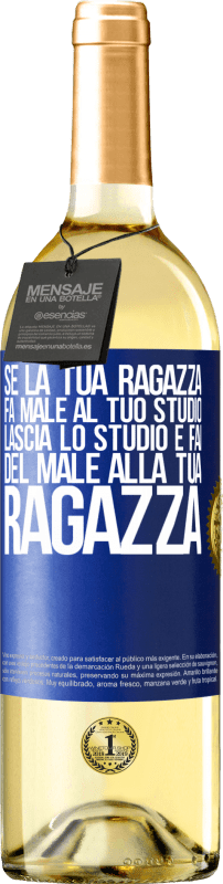 29,95 € | Vino bianco Edizione WHITE Se la tua ragazza fa male al tuo studio, lascia lo studio e fai del male alla tua ragazza Etichetta Blu. Etichetta personalizzabile Vino giovane Raccogliere 2025 Verdejo