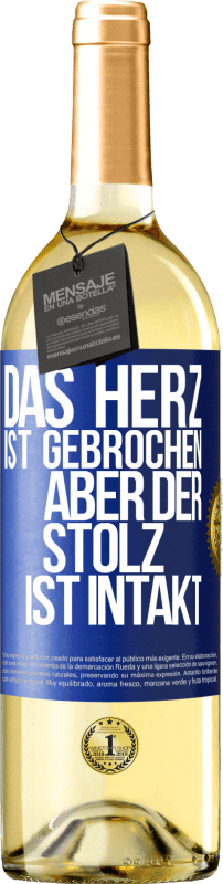 29,95 € Kostenloser Versand | Weißwein WHITE Ausgabe Das Herz ist gebrochen. Aber der Stolz ist intakt Blaue Markierung. Anpassbares Etikett Junger Wein Ernte 2025 Verdejo