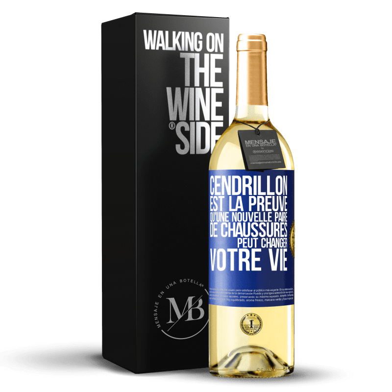 29,95 € Envoi gratuit | Vin blanc Édition WHITE Cendrillon est la preuve qu'une nouvelle paire de chaussures peut changer votre vie Étiquette Bleue. Étiquette personnalisable Vin jeune Récolte 2024 Verdejo