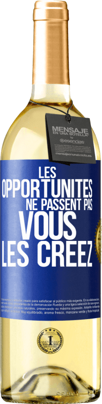 29,95 € | Vin blanc Édition WHITE Les opportunités ne passent pas. Vous les créez Étiquette Bleue. Étiquette personnalisable Vin jeune Récolte 2024 Verdejo