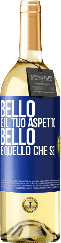 29,95 € Spedizione Gratuita | Vino bianco Edizione WHITE Bello è il tuo aspetto, bello è quello che sei Etichetta Blu. Etichetta personalizzabile Vino giovane Raccogliere 2025 Verdejo