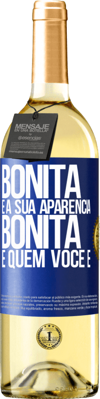 29,95 € | Vinho branco Edição WHITE Bonita é a sua aparência, bonita é quem você é Etiqueta Azul. Etiqueta personalizável Vinho jovem Colheita 2025 Verdejo